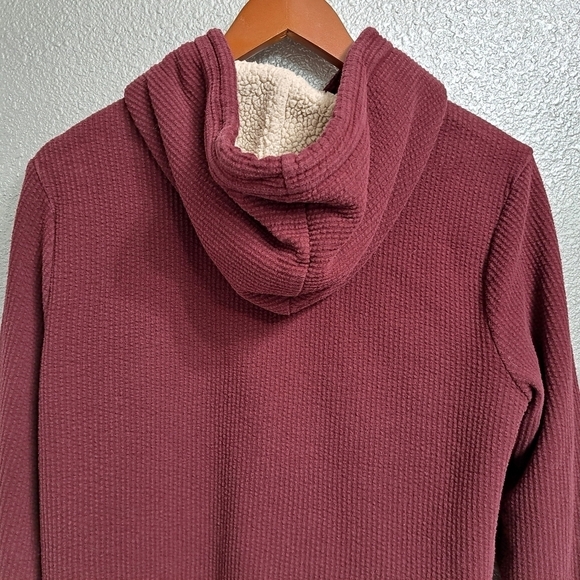 Old Navy Maroon Ribbed Hoodie Size S - Picture 11 of 12